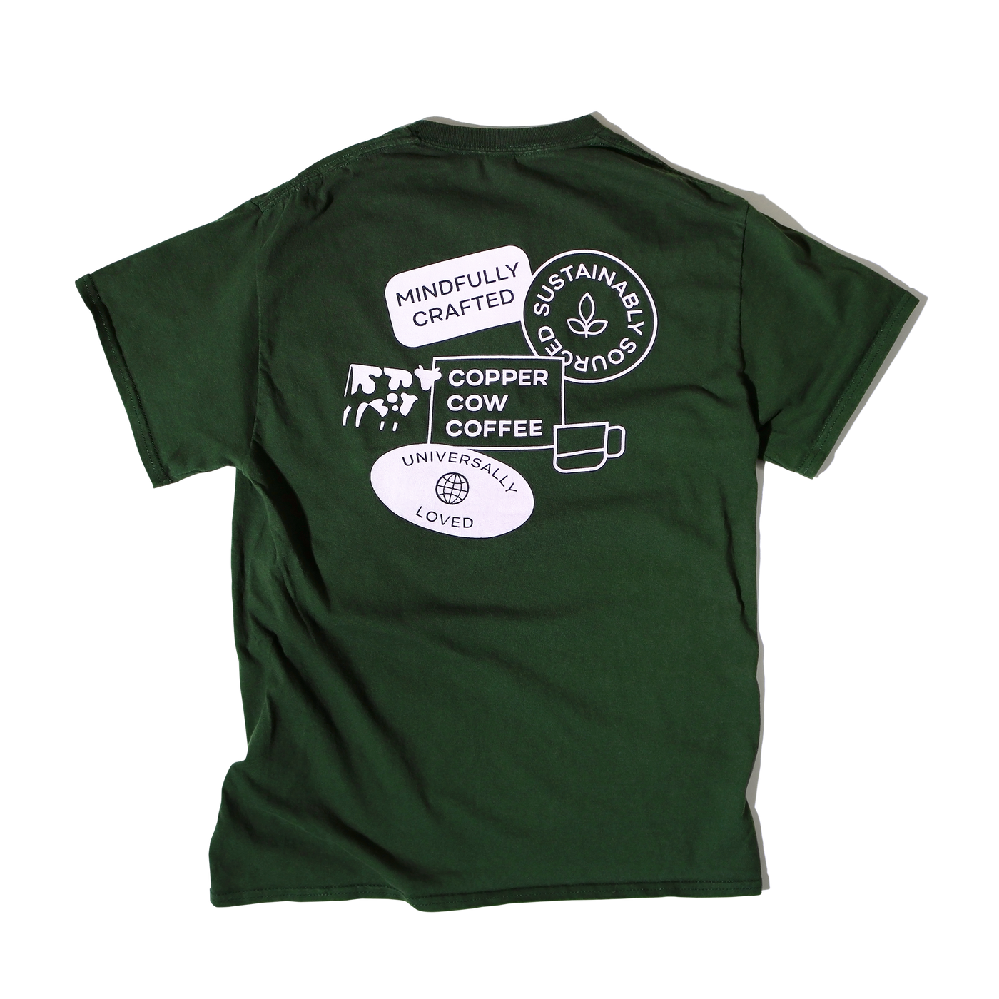 Copper Cow Coffee Green T-Shirt