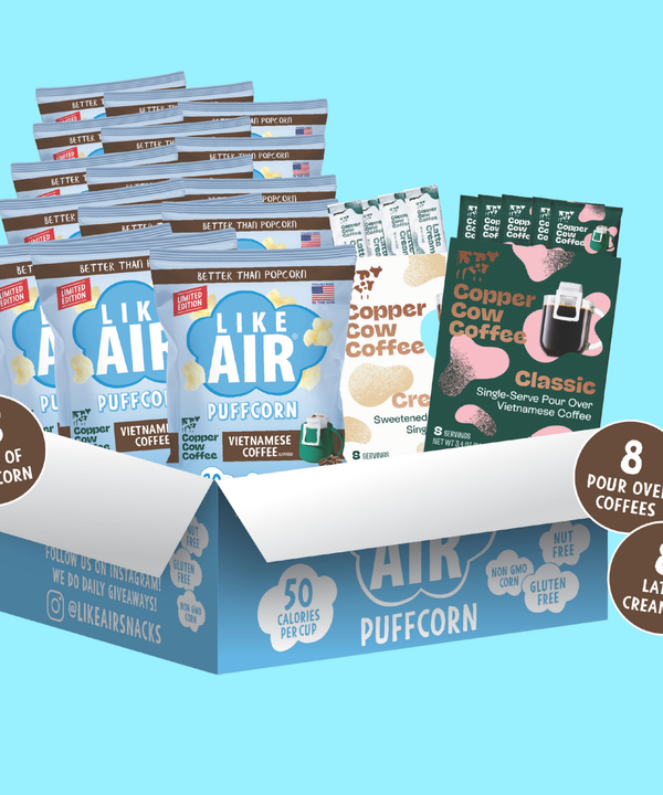 Copper Cow Coffee x Like Air Vietnamese Coffee Puffcorn & Latte Bundle