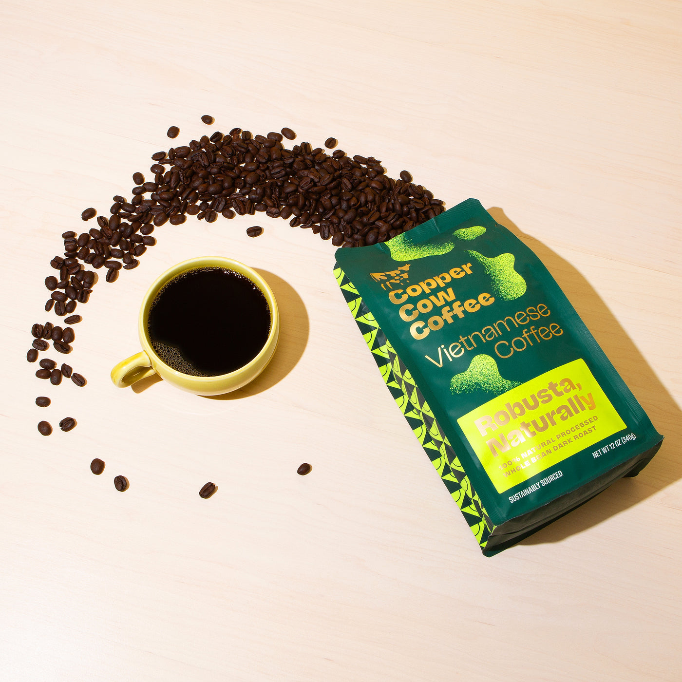 Natural Processed Robusta Whole Bean Coffee