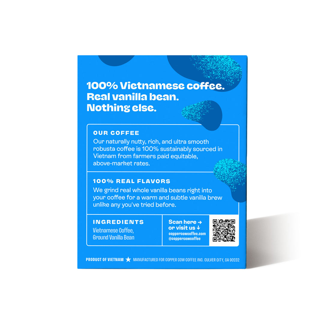 Vanilla Pour Over Coffee - 8ct Copper Cow Coffee Vanilla Pour Over Coffee - 8ct Copper Cow Coffee